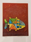 Halva Michal, Nautilus pronásleduje velkou rybu, barevná litografie